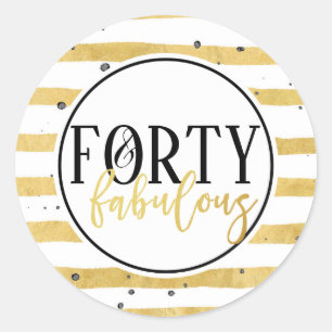 Stickers de fête du 40e anniversaire quarante et f