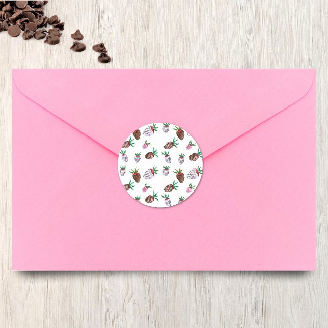 Stickers de fraises couvertes de chocolat d'aquare (Créateur téléchargé)