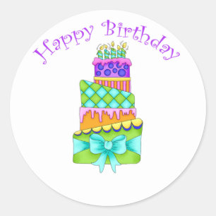 Stickers de gâteau d'anniversaire - avec Joyeux an