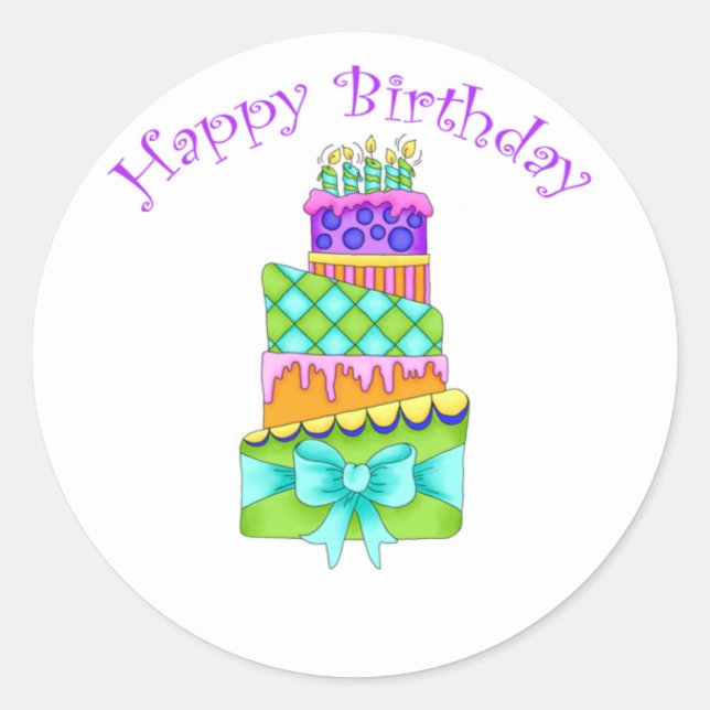Stickers de gâteau d'anniversaire - avec Joyeux an (Devant)