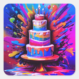 stickers de gâteau d'anniversaire ou scellés d'env