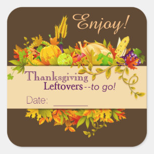 Stickers de gauche Thanksgiving Dé