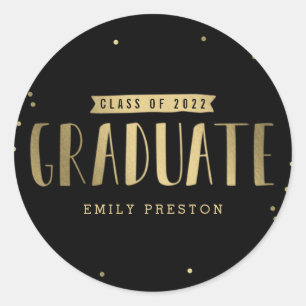 Stickers de graduation chic bulle ou joints d'enve