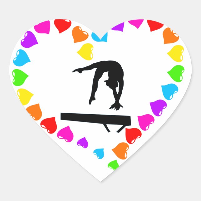 Stickers de gymnastique en forme de coeur (Devant)