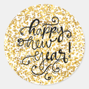 Stickers de la nouvelle année Gold Confetti