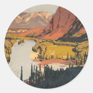 Stickers de l'affiche de voyage des Rocheuses cana