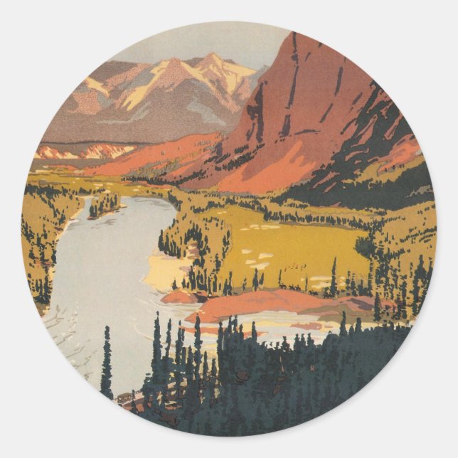 Stickers de l'affiche de voyage des Rocheuses cana (Devant)