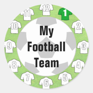 Stickers de l'équipe de football avec chemises bla