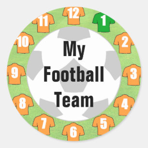 Stickers de l'équipe de football avec chemises en 