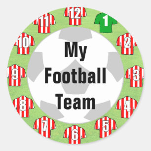 Stickers de l'équipe de football avec Chemises rou