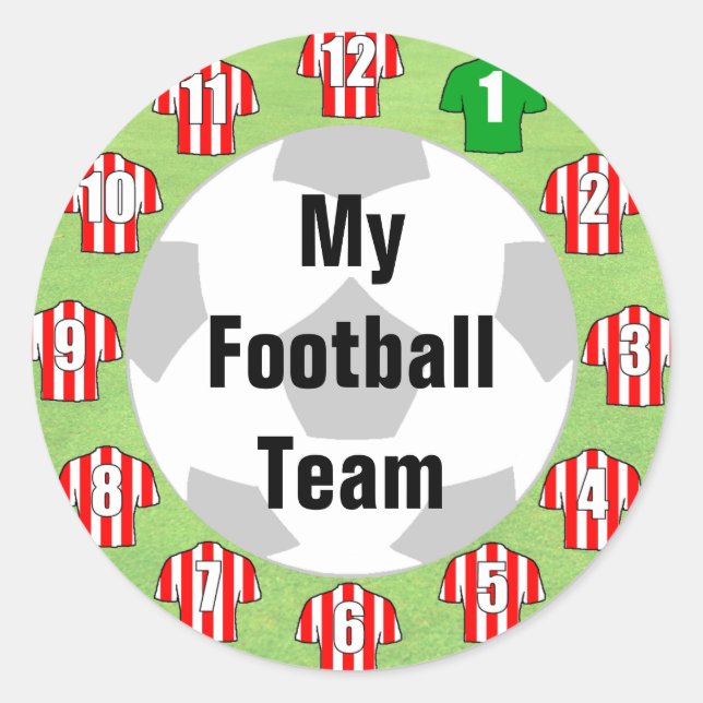 Stickers de l'équipe de football avec Chemises rou (Devant)