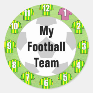 Stickers de l'équipe de football avec Chemises ve