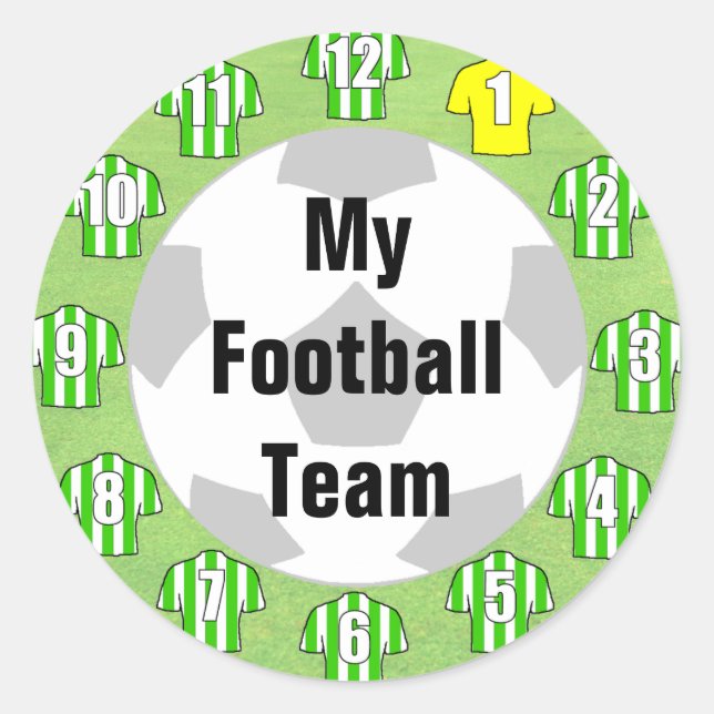 Stickers de l'équipe de football avec chemises ver (Devant)