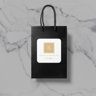 Stickers de logo d'entreprise Gold et White Monogr