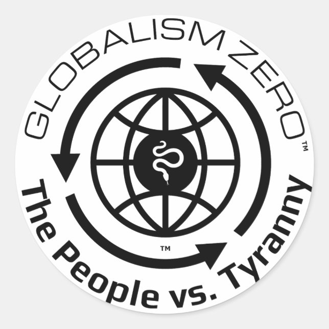 Stickers de logo Globalism Zero™ Cercle noir (Devant)