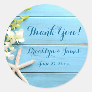 Stickers De Mariage À L'Éstarfish Rond Avec Orchid