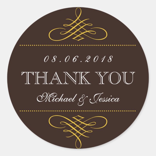 Stickers de mariage Brown rustique (Devant)