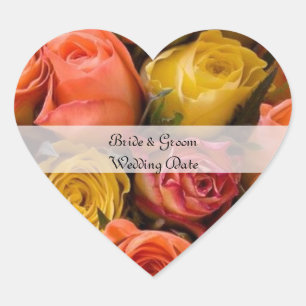 Stickers de mariage cardiaque personnalisée Modèle