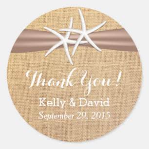 Stickers de mariage classique Starfish & Burlap Fa