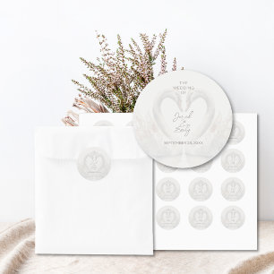 Stickers de mariage de cygne personnalisés