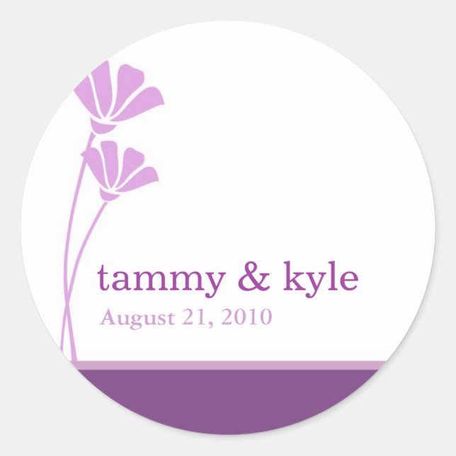 Stickers de mariage de fleurs de lavande (Devant)