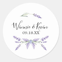 Stickers de mariage de la lavande de pays