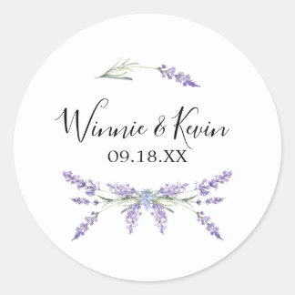 Stickers de mariage de la lavande de pays