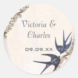 Stickers de mariage de la marine Inséparable vinta