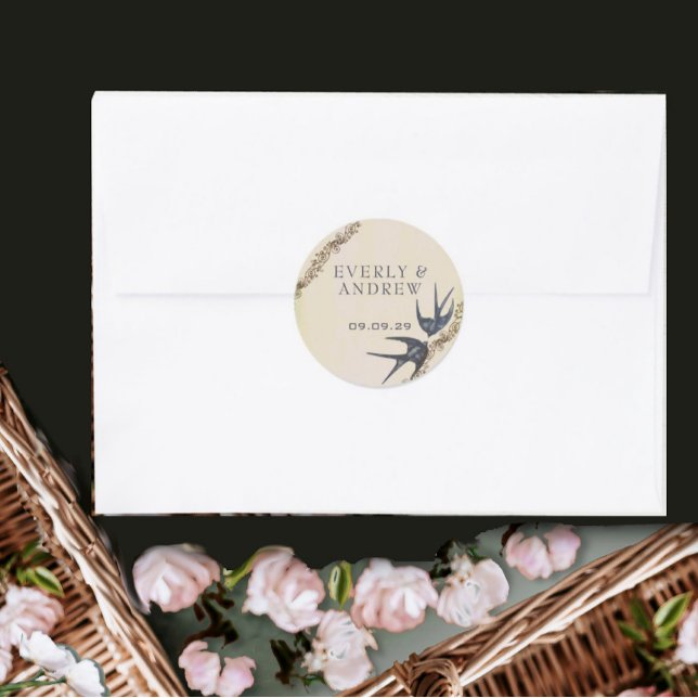 Stickers de mariage de la marine Inséparable vinta (Créateur téléchargé)