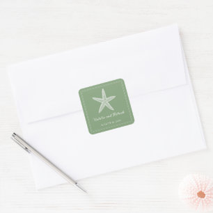 Stickers de mariage de l'étoile verte de mousse