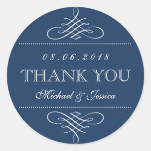 Stickers de mariage de l'ornement bleu marine