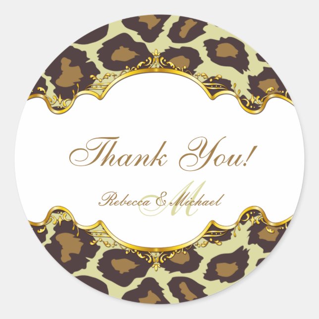 Stickers de mariage de Merci à thème Leopard éléga (Devant)
