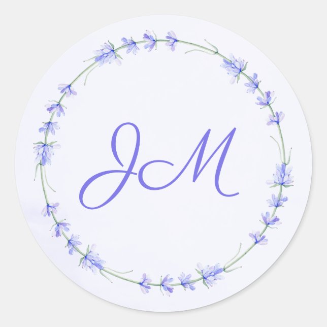 Stickers de mariage de monogramme de couronne flor (Devant)