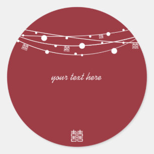 Stickers de mariage Double Happiness Lanterns