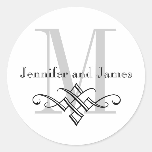 Stickers de mariage du logo Monogramme (Devant)