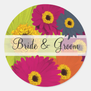 Stickers de mariage élégant Gerber Daisy