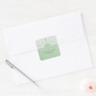 Stickers de mariage en dentelle verte de Mint