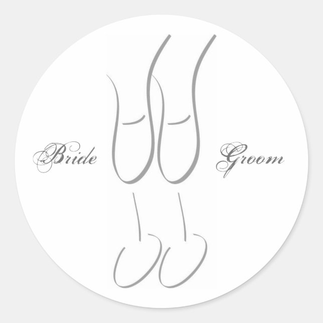 Stickers de mariage en verre de vin (Devant)