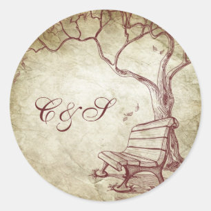 Stickers de mariage favori dans l'arbre d'automne