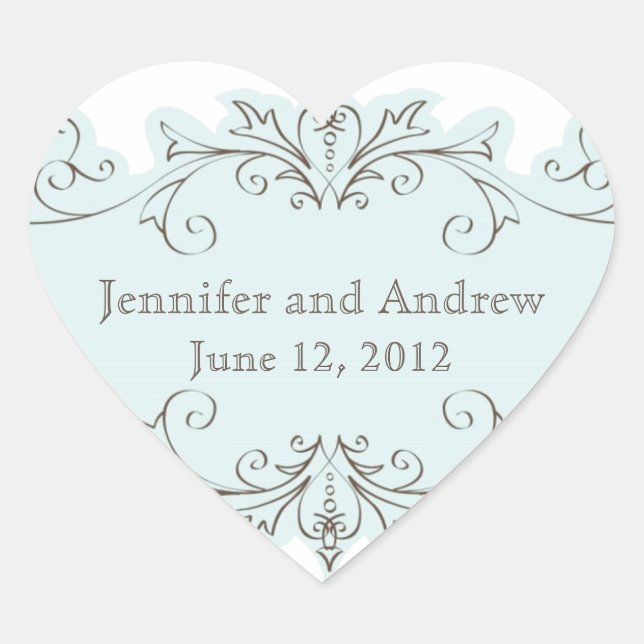 Stickers de mariage favori des perles bleues (Devant)