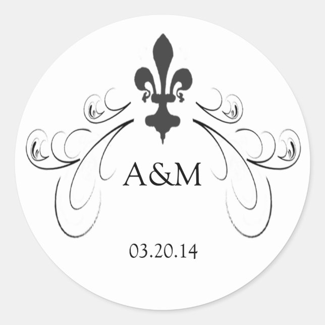 Stickers de mariage Fleur de Lis (Devant)
