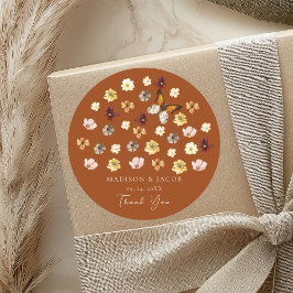 Stickers de mariage Fleur sauvage orange brûlé