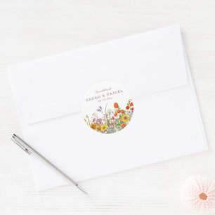Stickers de mariage fleur sauvage - Sceau d'envelo