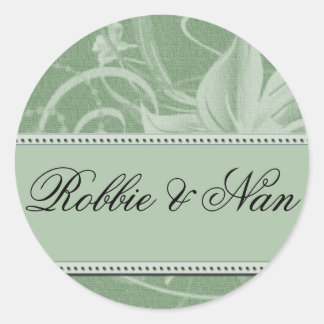 stickers de mariage fleuri vert Sage