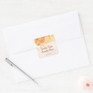 Stickers de mariage floral en or d'ivoire Peach