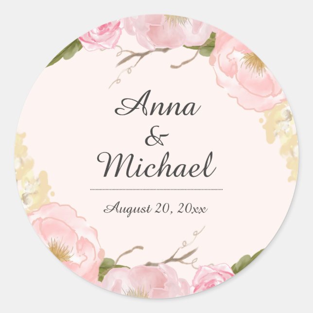 Stickers de mariage floral et botanique (Devant)