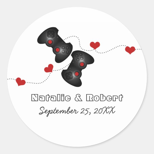 Stickers de mariage Geeky Gamers (Dark) (Devant)