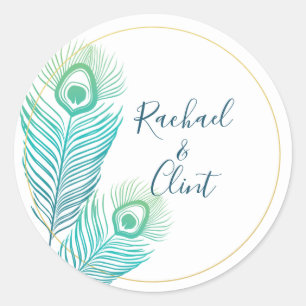 Stickers de mariage Gold Peacock