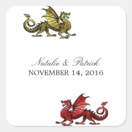 Stickers de mariage Gold Red Dragon