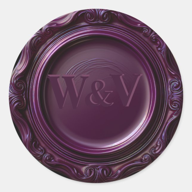 Stickers de mariage gothique à cire violet (Devant)